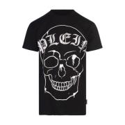 Skull Print Sort T-shirt Polos