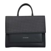 Sort studded shopper taske