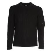 Sort Rib Crew Neck Strik