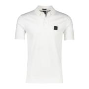 Hvid kortærmet poloshirt