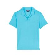 Ensfarvet poloshirt lavet af Tencel til mænd