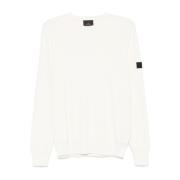 Hvid Ribstrikket Sweater