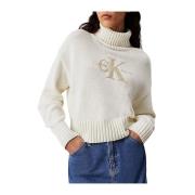 Chenille Monologo Sweater i Hvid