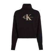 Chenille Monologo Sweater i Sort