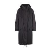 Sort Oversize Parka med PrimaLoft® Polstring