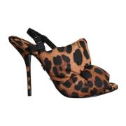 Leopard Print Slingback Sandaler