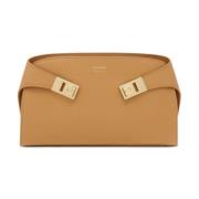 Mini Hug Beige Læder Crossbody Taske