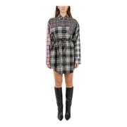 Tartan Uld Oversized Skjortekjole