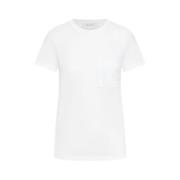 Hvid Bomulds T-shirt med Logo Broderi