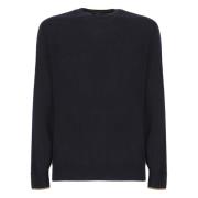 Blå Uld Crewneck Sweater