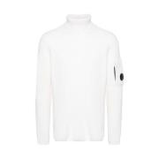 Hvid Uldblanding Ribstrikket Sweater