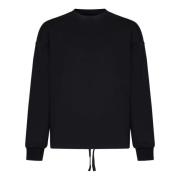 Sort Sweater med Logo Broderi