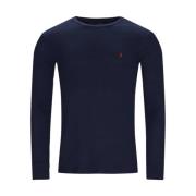 Waffle Crew Neck Long Sleeve Tee Navy