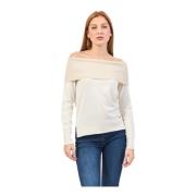 Hvid Off-Shoulder Sweater