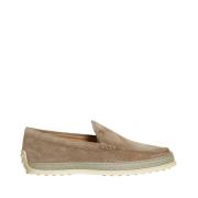 Beige Ruskind Loafer Sko