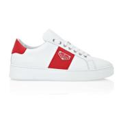 Hvide læder lavtop sneakers emblem