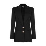 Sort Viskose Blazer Jakke