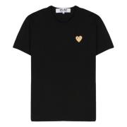 Guld Emblem Strik Sort T-Shirt