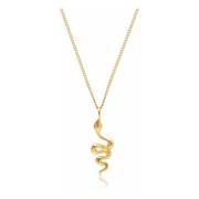 Gold Necklace with Mini Snake Pendant