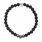 Men's Grey Diamond Wristband with Onyx and Hematite