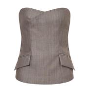 Tweed Bustier Top med Twist Detaljer