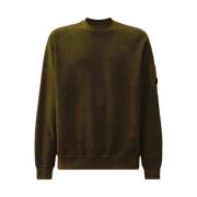 Børstet Diagonal Fleece Crewneck Sweatshirt