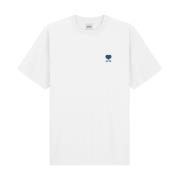 Hjerte Logo T-shirt Hvid Bomuld Mænd