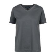 Broderet V-hals bomuldst-shirt