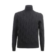 Sort Turtleneck Sweater, Uldblanding