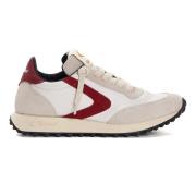 Elegante Hvide Naturlige Bordeaux Sneakers