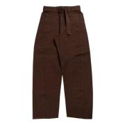 Brun Twisted Bæltet Bomuld Pantalon