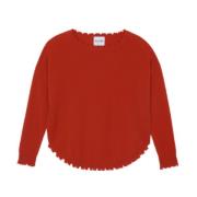 Cashmere Rund Hals Sweater - Orange Rød