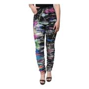 Multifarvet Splatter Paint Skinny Denim Jeans