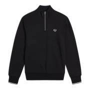 Halv Zip Sweatshirt Sort Stribet Ryg