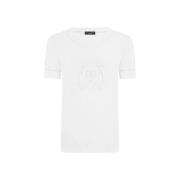 Hvid Bomuld Broderet T-Shirt