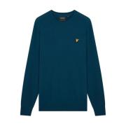 Blå Bomuld Merino Crew Jumper