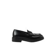 Elegant sorte læder loafers med Iceberg logo monogram