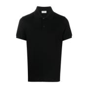 Sort Broderet Logo Polo T-shirt