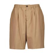 Brun Uld Bermuda Shorts med Folder