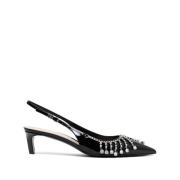 Krystalbesatte Slingback Kitten Heels