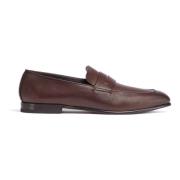 Brun læder loafers klassisk stil