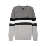 Rund hals bomuldstrikket sweater