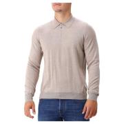 Beige Strikket Lynlås Polo Sweater