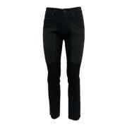 Slim Fit Alcantara Patch Jeans