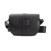 Læder Crossbody Taske med Krokoprint