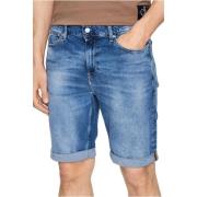 Blå Denim Slim Fit Shorts