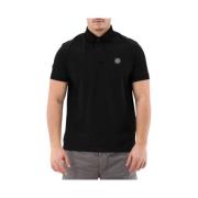 Sort kortærmet poloshirt