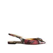 Krystaludsmykkede Slingback Flats Multifarvet