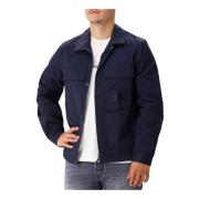 Gabardine Utility Overshirt i Sky Captain