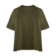 Bomuld Khaki Box T-shirt Kvinder